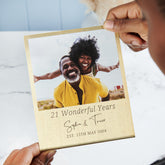 Personalised Couples Twenty One Year Anniversary Brass Photo Print